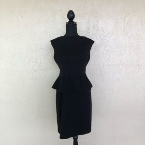 Lauren Ralph Lauren Black Peplum Dress Size 8